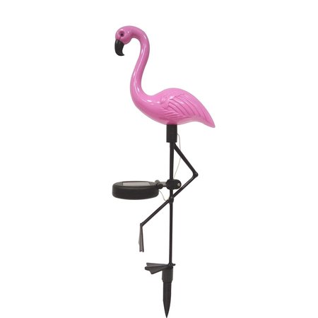 LUMINOUS GARDEN Pink Plastic 20.67 in. H Flamingo Solar Garden Stake ZAC2SP20205